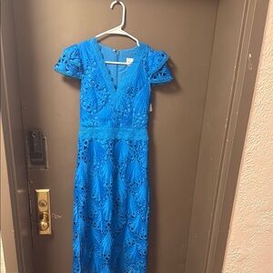 Chic Blue Lace Dress